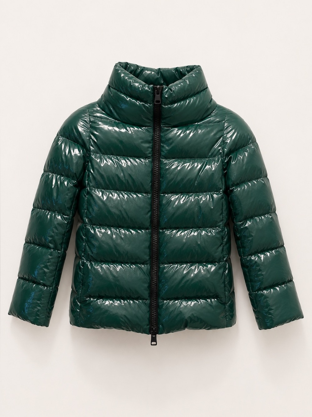 Herno Shiny Deep Green Quilted Puffer Jacket